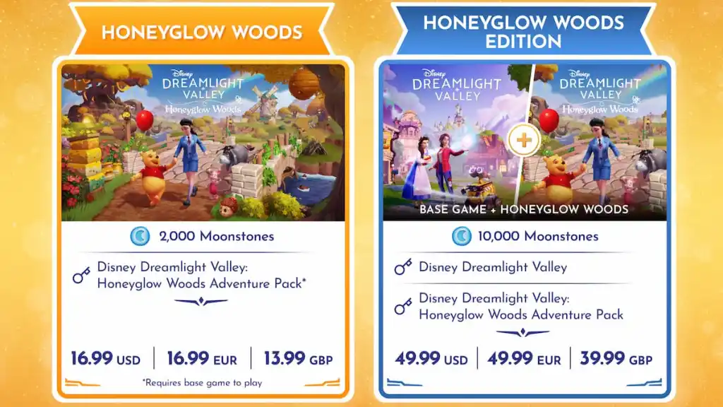 Honeyglow woods editions in disney dreamlight valley