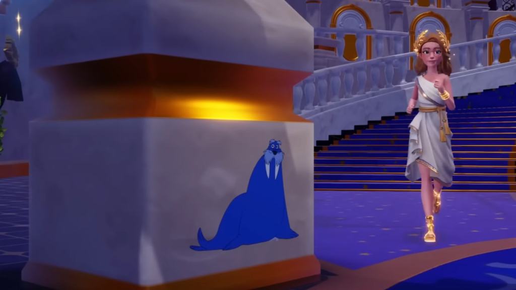 Running toward walrus motif in disney dreamlight valley
