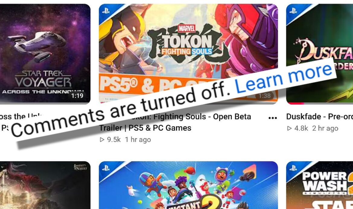 Claims Sony Has Disabled YouTube Comments Over Physical Disc Backlash Are Not True