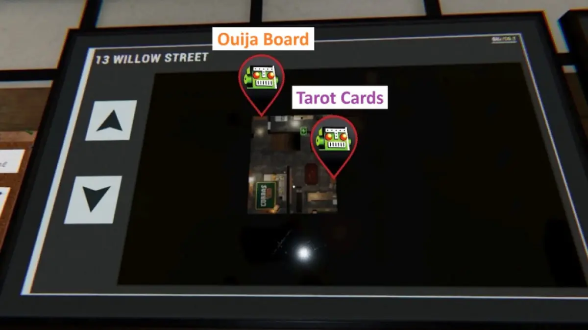 All basement 13 willow street cursed item map locations marked in phasmophobia