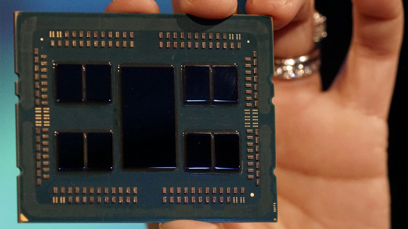 An AMD Rome EPYC server chip.