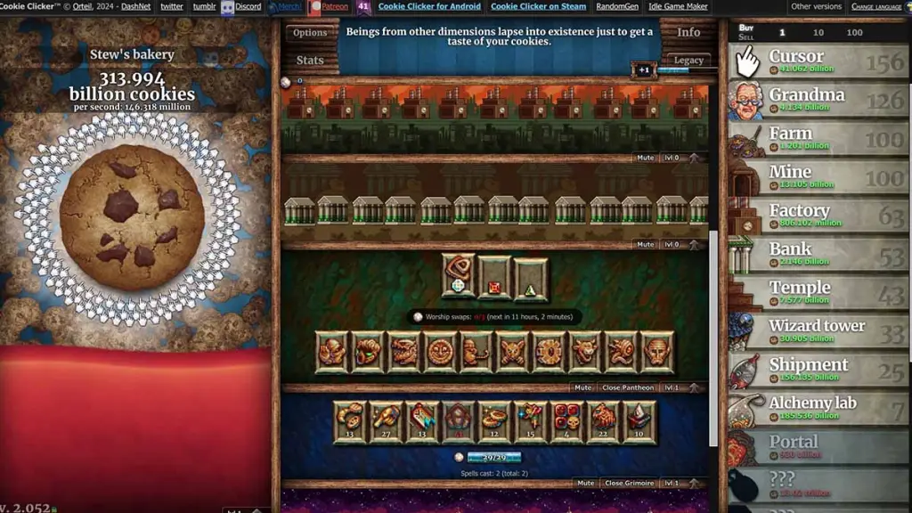 Clicking cookies in Cookie Clicker