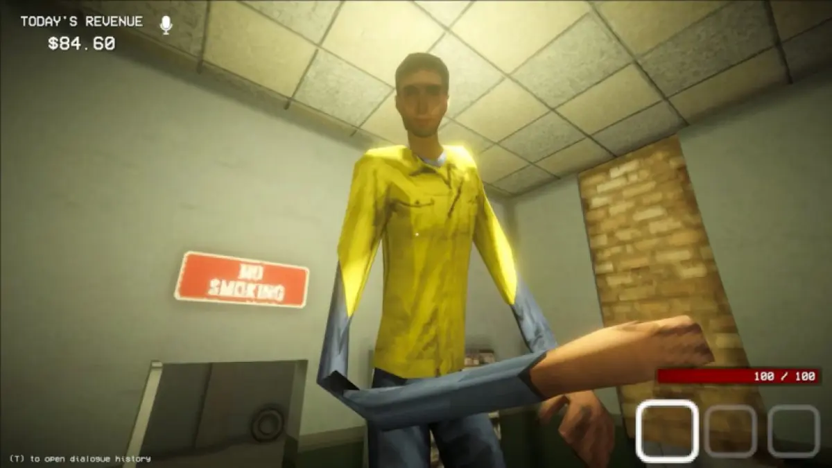 Tall and long limbed employee doppelganger