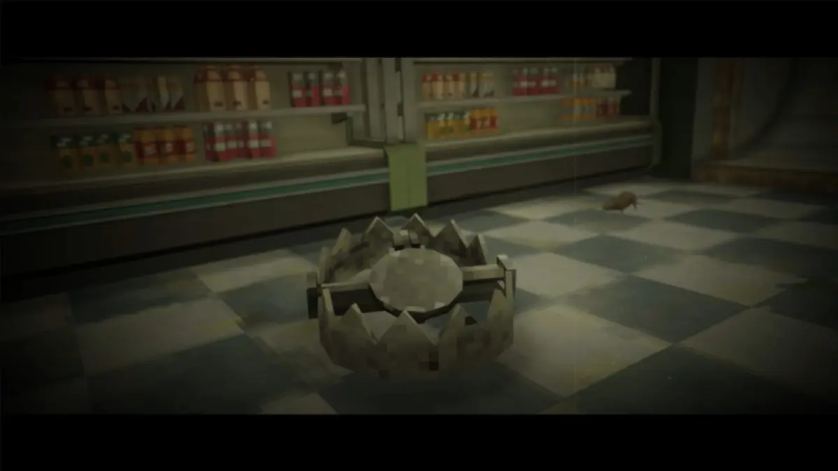 Close up of a trap on the market floor