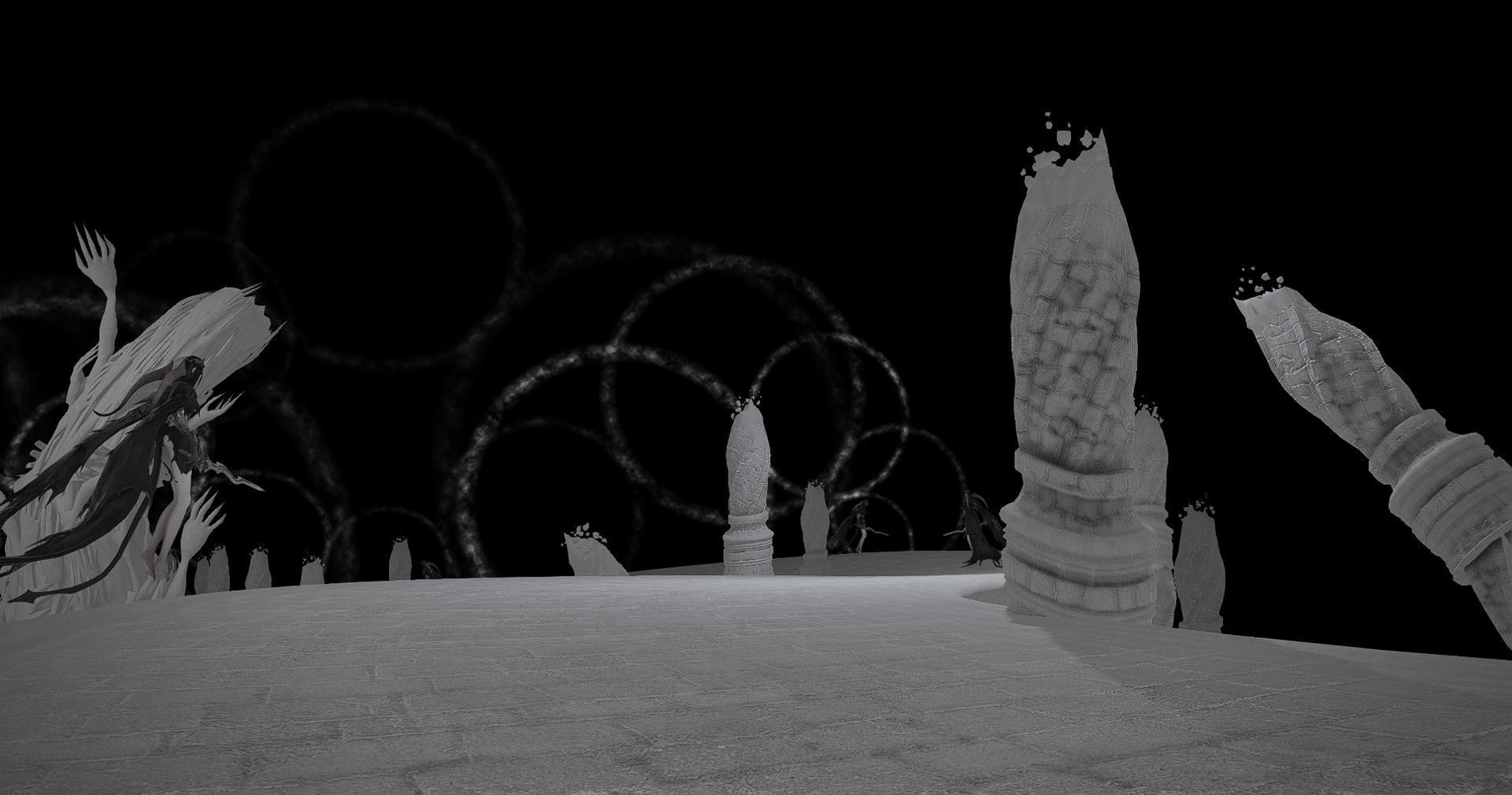 Screenshots of the Dark Territory zone in Final Fantasy 14.