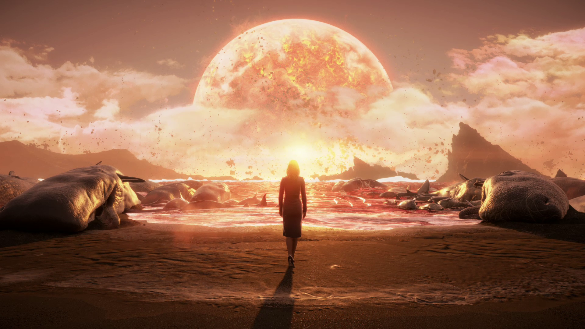 A landscape in Death Stranding.