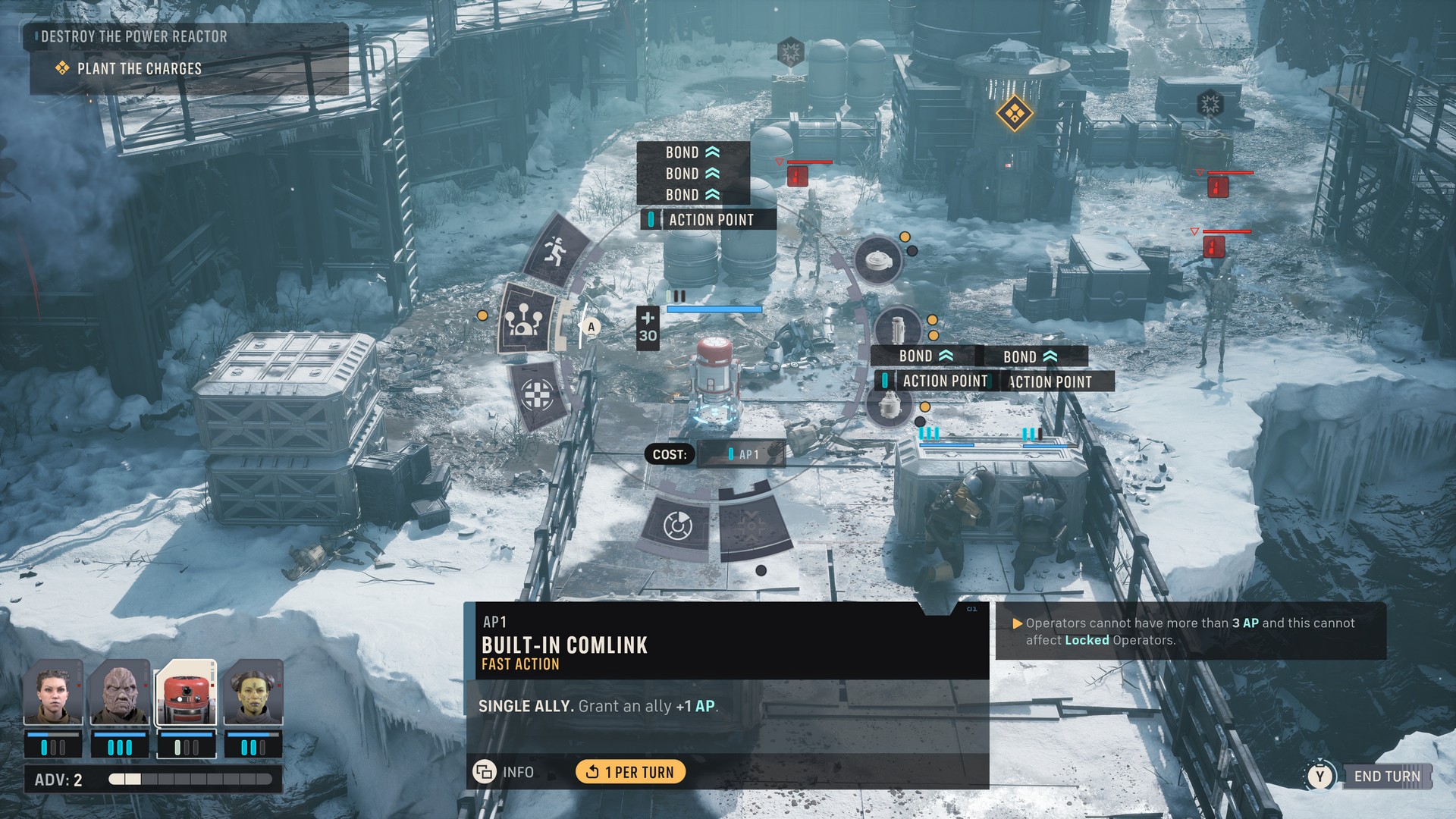 Combat in a snowy base in Star Wars Zero Company