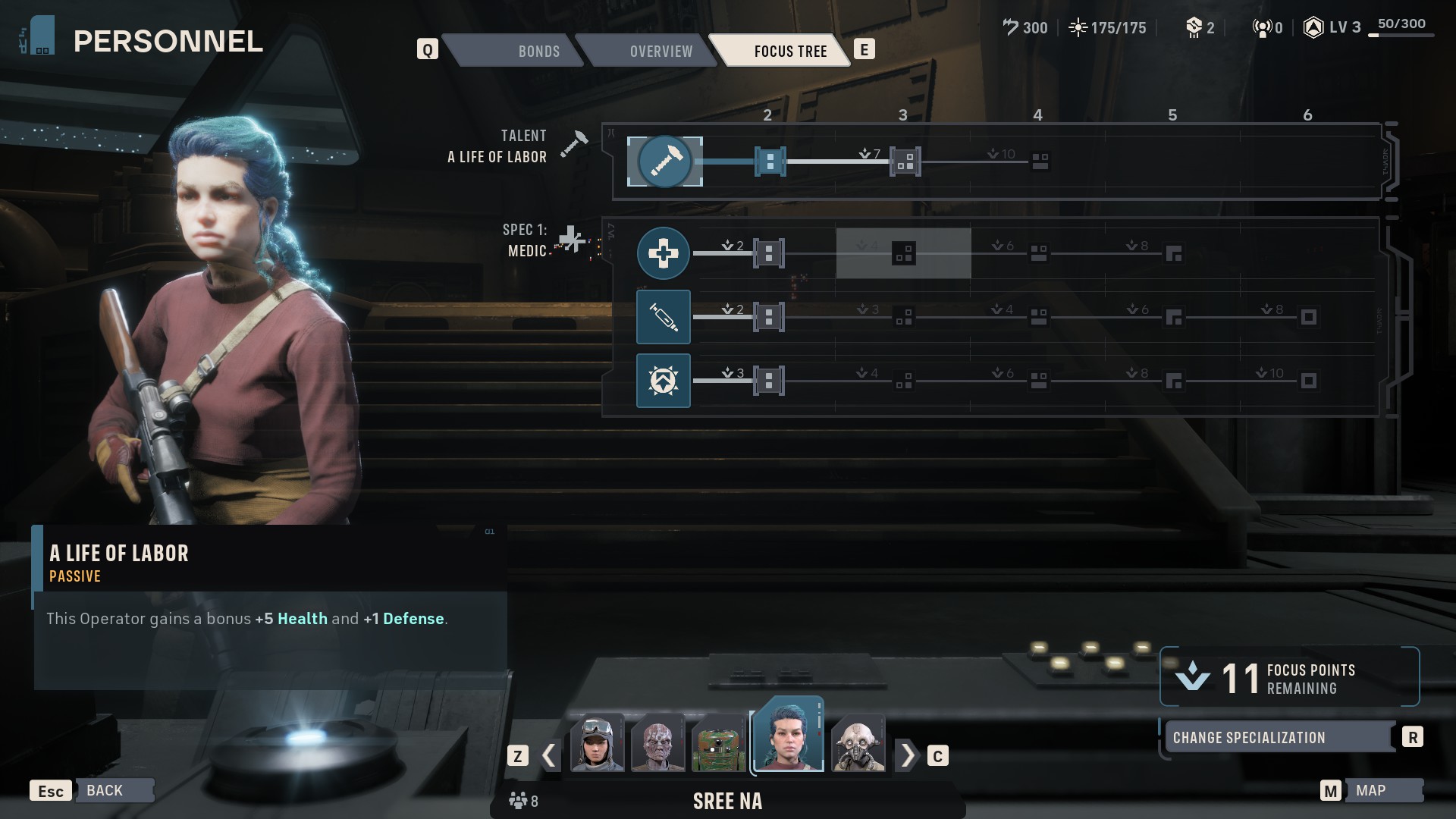 The option to change specialization in Star Wars Zero Company