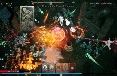 Hand of Fate: Hordes is a bullet heaven survivor-like filled with story-telling and games of chance