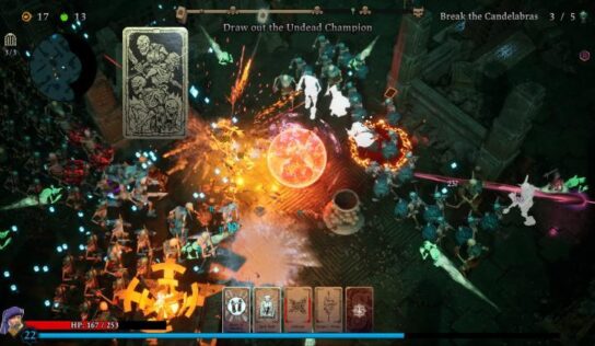 Hand of Fate: Hordes is a bullet heaven survivor-like filled with story-telling and games of chance