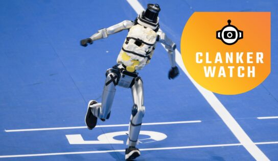 Robot Olympics runner bravely sprints headfirst into wall and collapses in shower of sparks, is not a metaphor