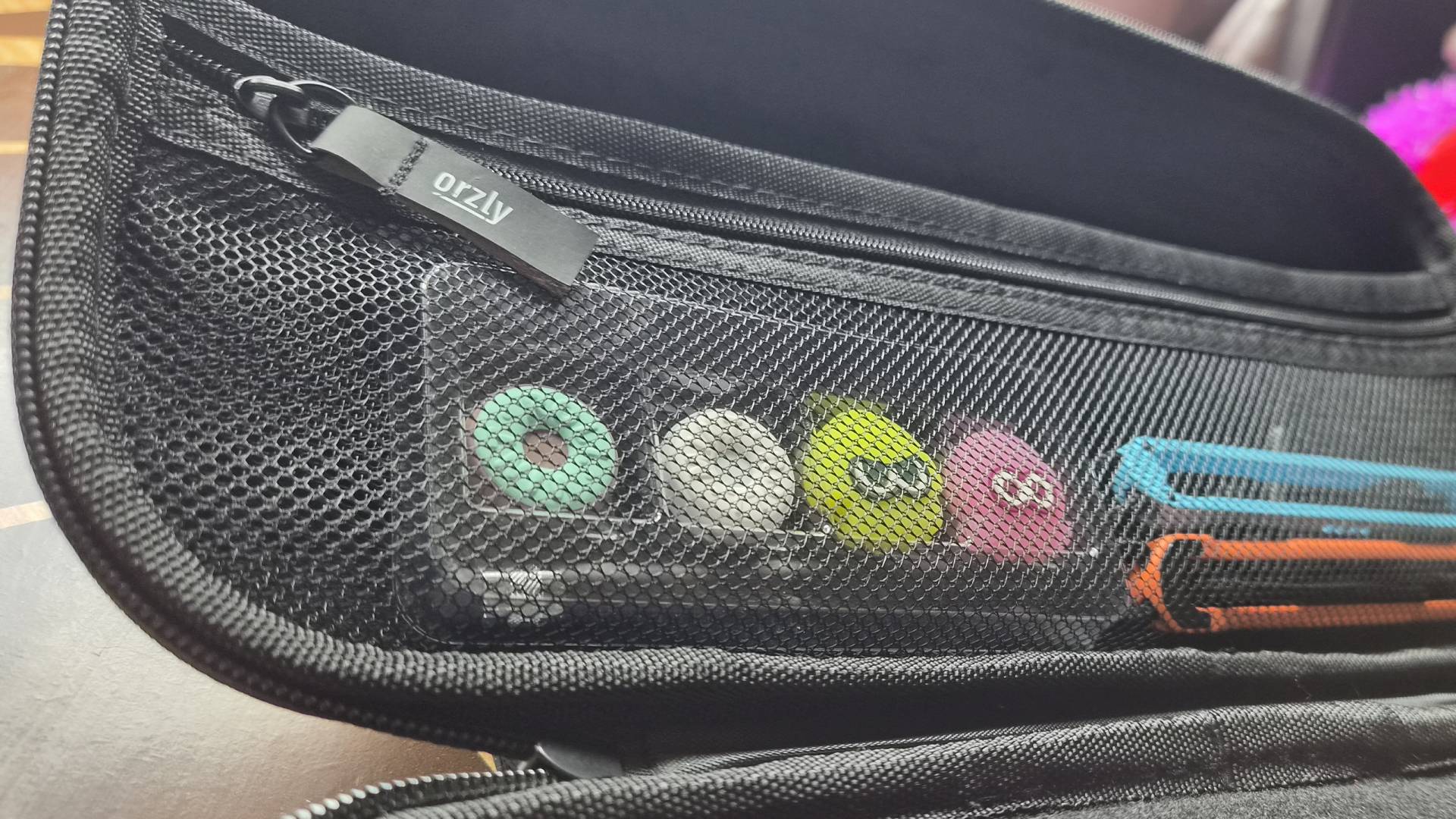 Photo of the inside storage of the Orzly Carrying Case for Nintendo Switch 2.