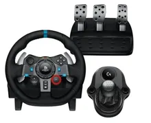 Logitech G29 Driving Force Racing Wheel and Pedals, Force Feedback, Real Leather + Logitech G Driving Force Shifter - For PS5, PS4 and PC, Mac