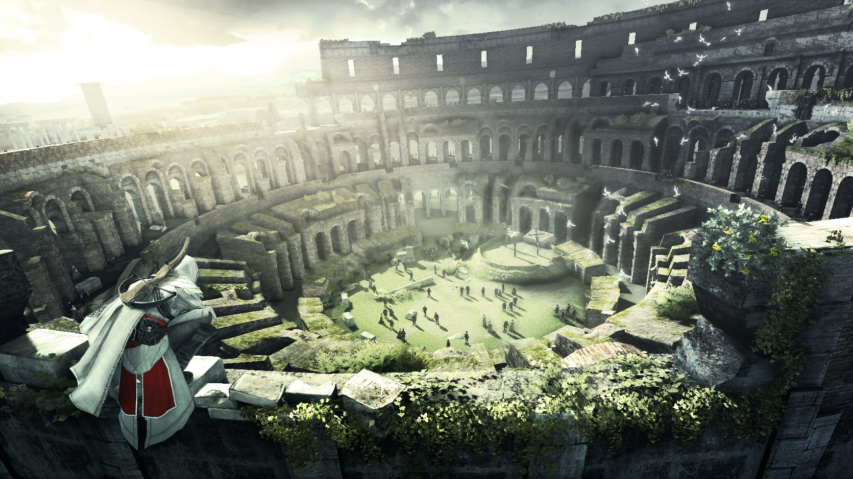 Ezio looking over the Colosseum in Assassin's Creed Brotherhood