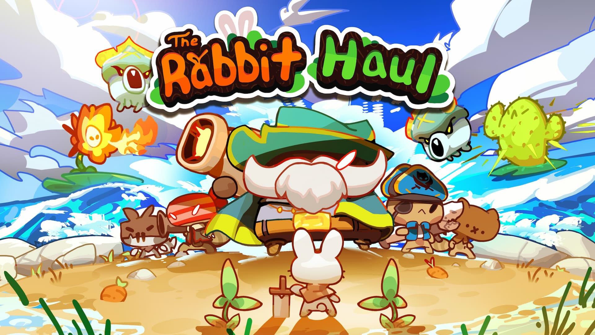 A small bunny confronts a number of imposing, armed figures. The Rabbit Haul logo is up top.